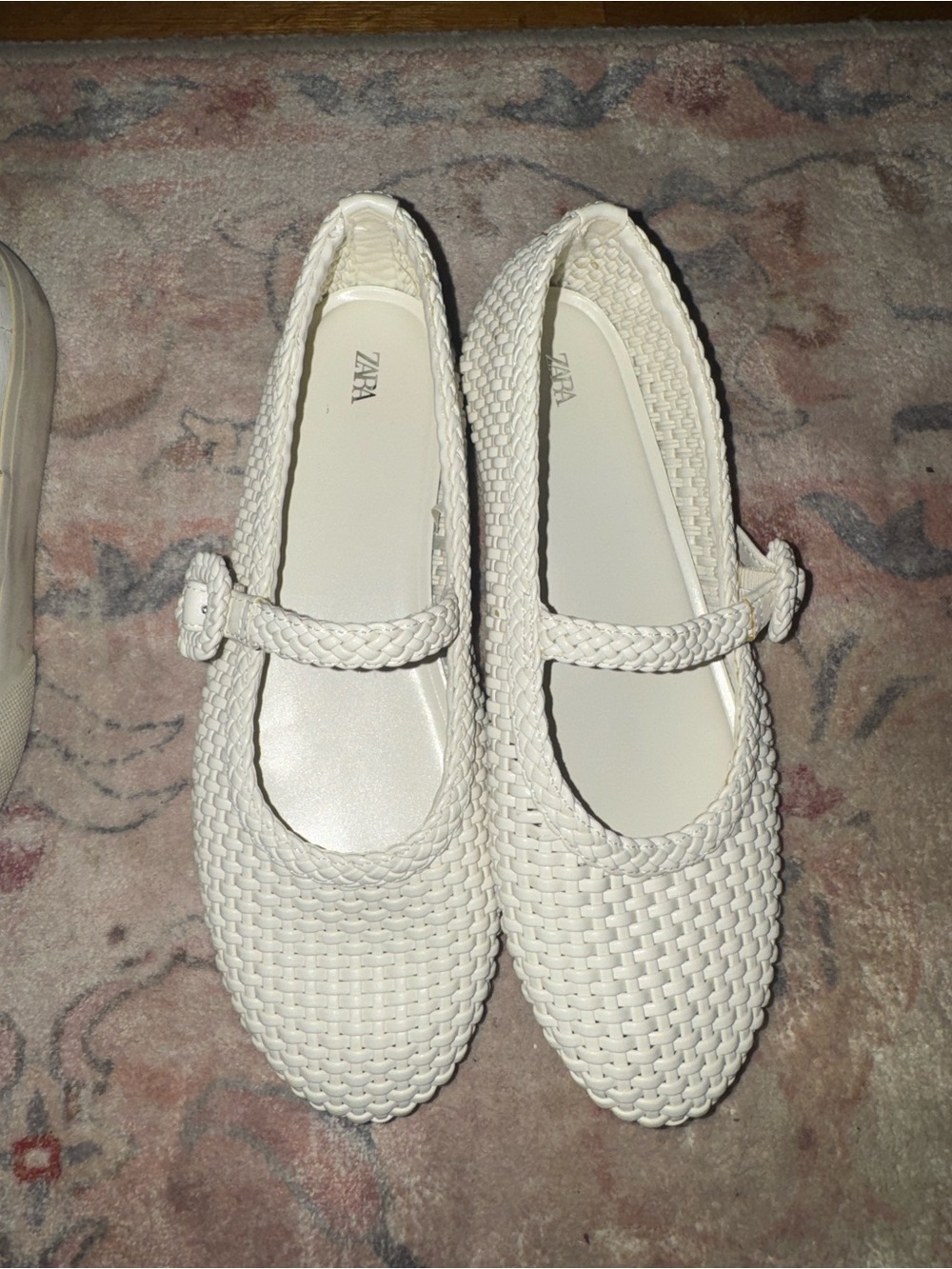 ZARA Braided Basketweave Ballet Flats Maryjanes- 7 NWOT